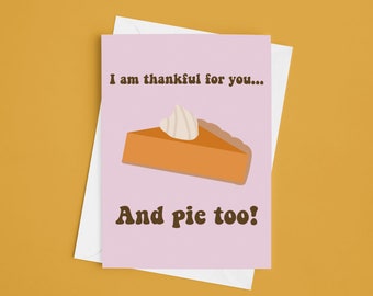 Thanksgiving Pumpkin Pie Greeting Card Pack | Funny Thanksgiving Cards | Cards for Thanksgiving | Pumpkin Pie Cards | Thankful Cards