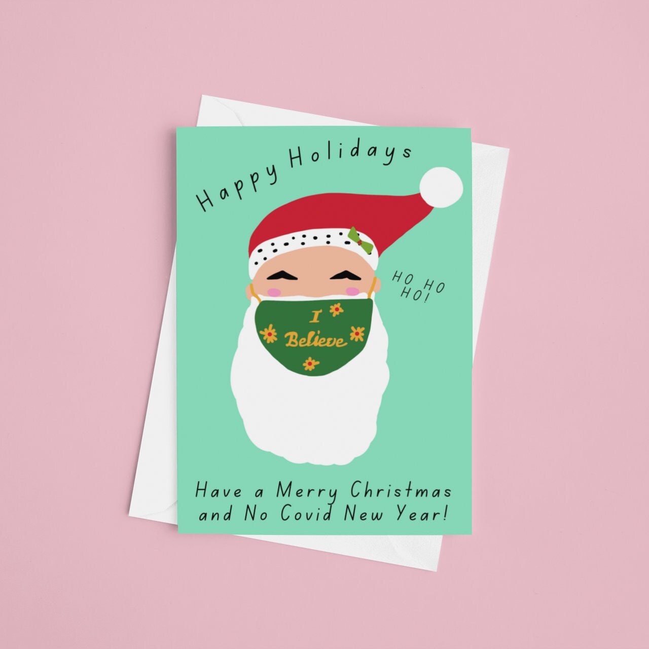covid-christmas-cards-fun-santa-claus-mask-holiday-cards-with-envelopes-6-pack-holiday-cards-christmas-cards-etsy
