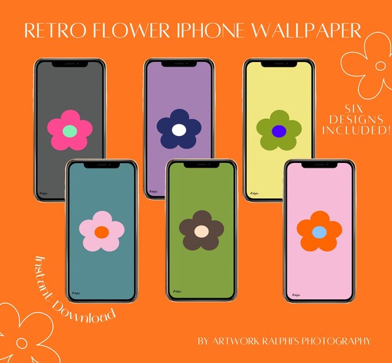 Retro Flower iPhone Android Wallpaper Background | Aesthetic Phone Background | Cute iPhone Background | Minimalist Phone Wallpaper