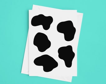 Cow Print Blank Greeting Card | Minimalist Greeting Card Design | Textile Greeting Card | Every Occassion Card