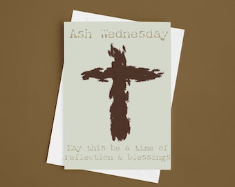 Blank Happy Ash Wednesday |  Lent Blessing Card | Personalized Ash Wednesday Card | Blessing Card |