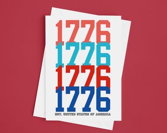 1776 Happy 250th Birthday America Greeting Card For Fourth of July 4x6
