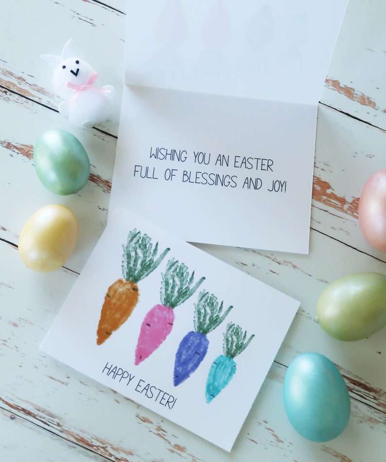 Happy Easter Card Watercolor Carrot Easter Card 6 PACK 5.5 Etsy