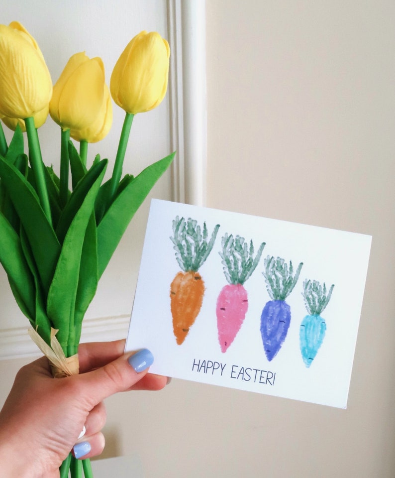 Happy Easter Card Watercolor Carrot Easter Card 6 PACK 5.5 Etsy
