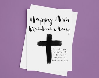 Happy Ash Wednesday / Lent Bible Verse Cards 6 PACK | Ash Wednesday Greeting Card Pack