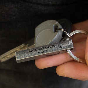 Antonov 225 mriya keychain gift, Personalized keychain for men, Ukrainian keychain, Custom engraved keyring, Customized key fob