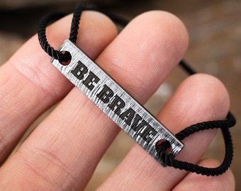 Brutal Mens Bracelet Made in Ukraine, Mens Bar Bracelet for Son, Dad, Husband, Custom Engraved Metal Bracelet, Fathers Day Gift Ideas