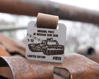 Ukraine military keychain, Brutalist key chain made from piece of russian tank, Ukraine war trophy, Custom mens gift, Engraved keychain