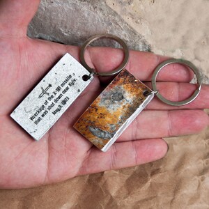 Piece of Downed Missile X-101 Recycled in Ukraine Brutalist Keychain for Dad Custom Key Chain Ukraine War Trophy Military Gift for Him image 8