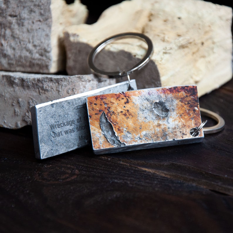 Piece of Downed Missile X-101 Recycled in Ukraine Brutalist Keychain for Dad Custom Key Chain Ukraine War Trophy Military Gift for Him image 3