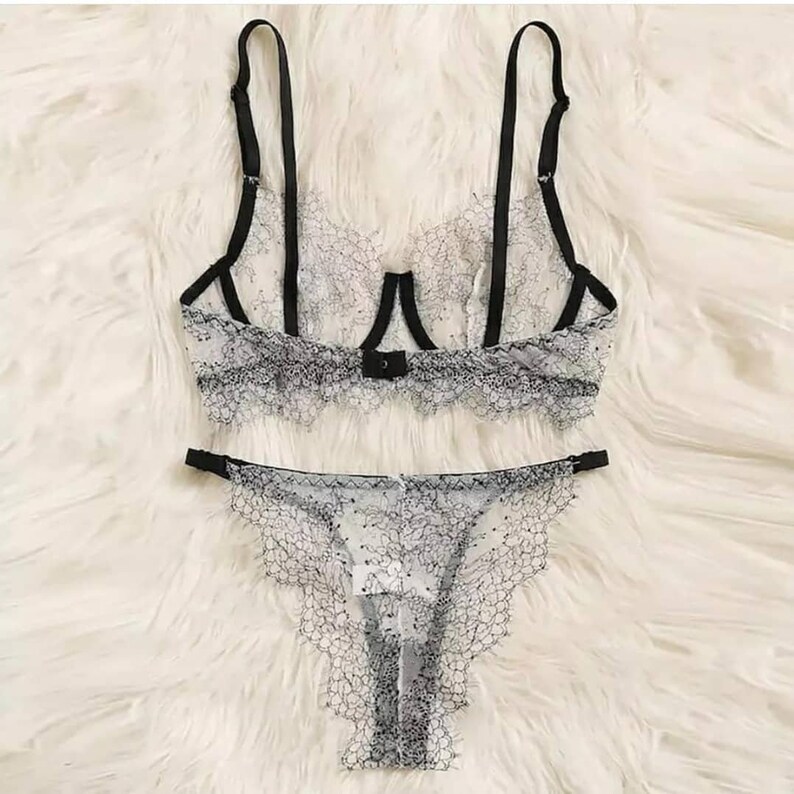 Lace Lingerie See Through Lingerie Sexy Lingerie Hot Lingerie Etsy