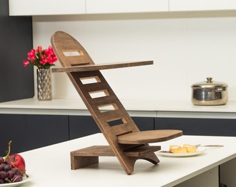 Modern Wood Folding Laptop Stand, Sit Stand Desk with Bag