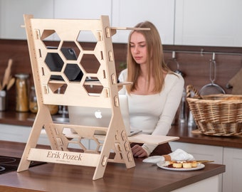 Murphy desk, Writing desk, computer desk, or laptop desk for working from home Wall mounted wooden standing table