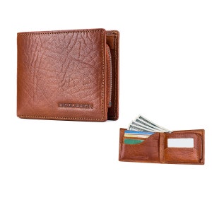 ENZODESIGN, Leather wallet, Italian Cow Leather, Men wallet, Wallet for men, Zip Coin Compartment, Coin pocket, ENZO, Leather wallet