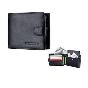 ENZODESIGN, Cuero italiano, Cartera de pestañas, Bolsillo para monedas, Cartera para hombres, Grano completo, Cartera para hombres, enzo, Cartera de cuero, Regalo para hombres, vintage