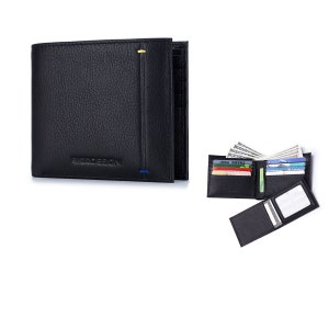 ENZODESIGN, grain de galet, cuir de vachette souple, portefeuille pour homme. Porte-cartes amovible, portefeuille pour homme, cadeau pour homme, enzo, porte-cartes, pliant, cadeau