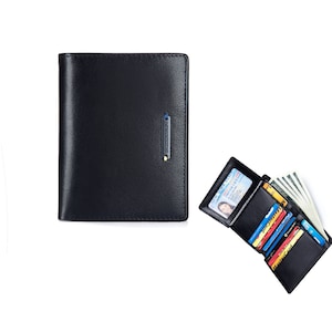 ENZODESIGN, Cuir de buffle, Portefeuille en cuir, Portefeuille vertical, Portefeuille pour homme, Porte-cartes, Pleine fleur, Cadeau homme, Cadeau pour lui, enzo, mari