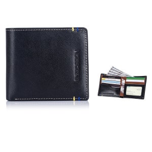 ENZODESIGN, Cartera de cuero italiano, 14 ranuras para tarjetas, Cartera para hombres, Cartera para hombres, Cartera de tarjeta de crédito, Bifold, Regalo impresionante, Cartera delgada, ENZO