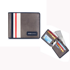 ENZODESIGN, Cartera Cow Napa, Compartimento para monedas con cremallera, Cartera de cuero para hombre, Cartera para tarjetas de crédito, Bifold, Cartera de regalo impresionante, bolsillo para monedas, enzo