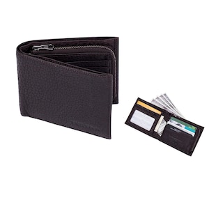 ENZODESIGN, EE.UU., Cuero de bisonte, Cartera premium, Compartimento de monedas con cremallera de metal YKK, Cartera para hombres, Grano completo, Cartera para hombres, enzo, Vintage, Regalo