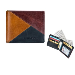 ENZODESIGN, Portefeuille pour homme, 14 emplacements pour cartes, Pleine fleur, Cuir de buffle, Deux volets, enzo, Portefeuille pour homme, Beaucoup de cartes, Cadeaux, Carte de portefeuille, vintage