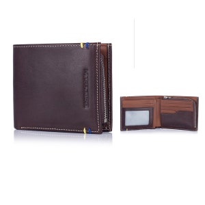 ENZODESIGN, Portefeuille en cuir italien, Compartiment zippé pour la pièce, Portefeuille en cuir pour homme, Portefeuille pour cartes de crédit, Deux volets, Cadeau génial, Pochette pour pièce de monnaie, ENZO