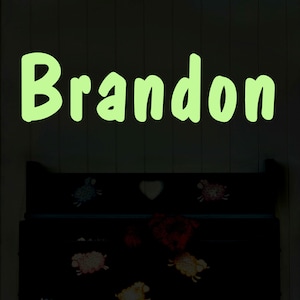 Glow In The Dark Name Sticker, Glow In The Dark Name Wall Stickers, Glow Name Sticker, Glow In The Dark Name Nursery Wall Stickers