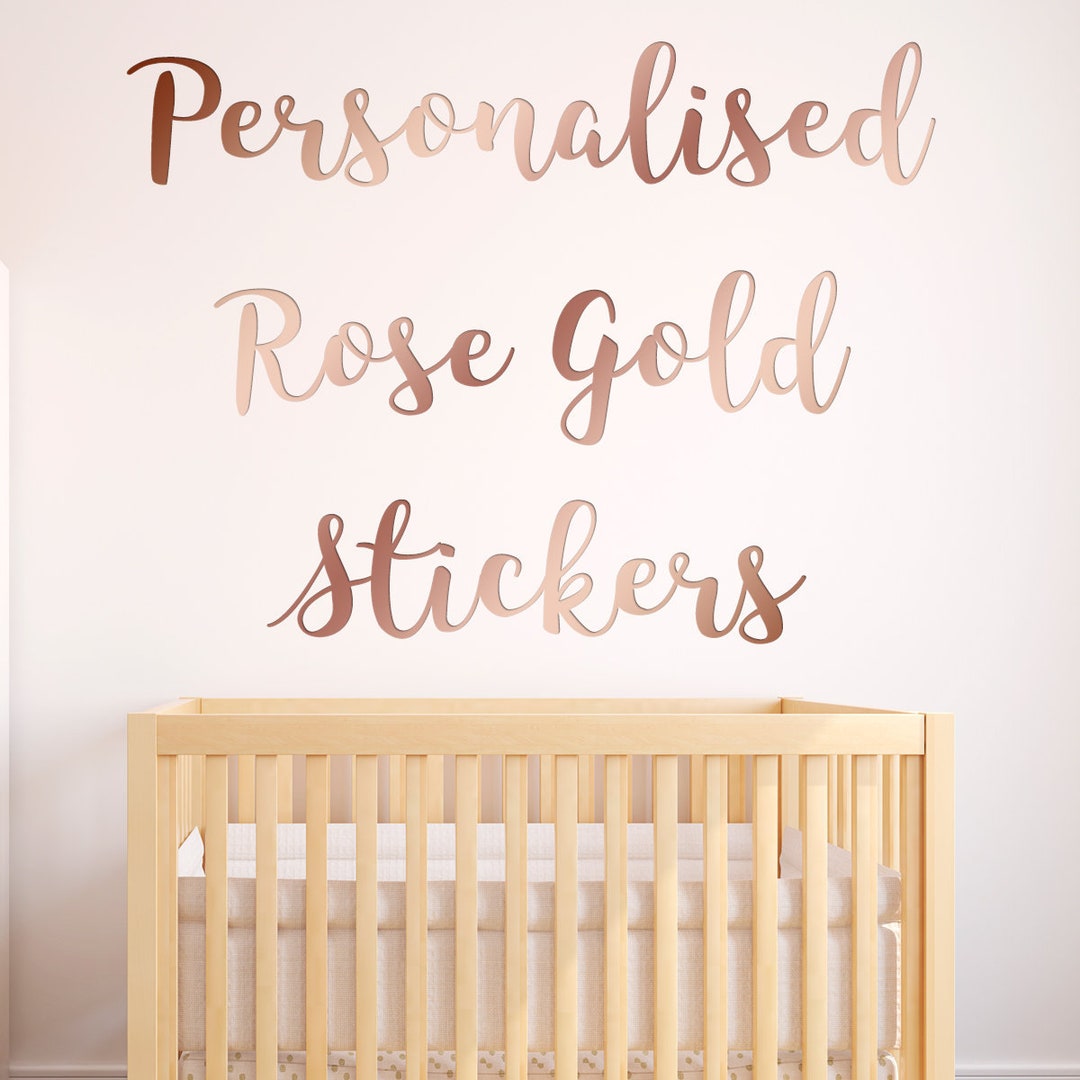 Personalised Rose Gold Wall Stickers Custom Rose Gold Wall Etsy