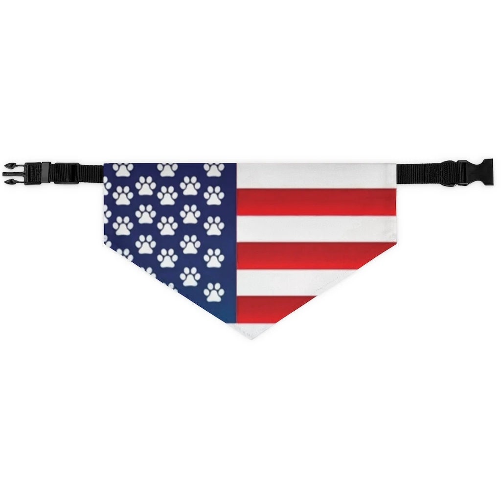 Paw American Flag Dog Bandana Collar Bandana For Dogs Cat Etsy