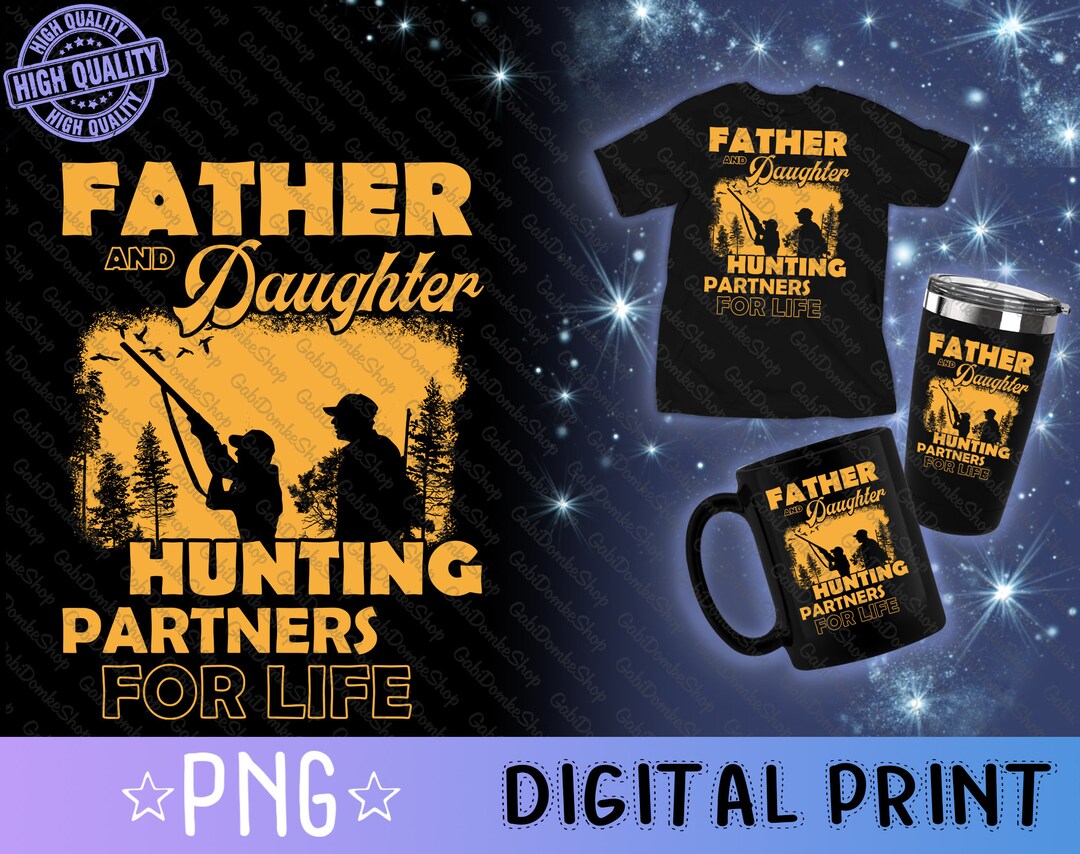 Father and Daughter Hunting Team Png, Hunting Partners for Life Png