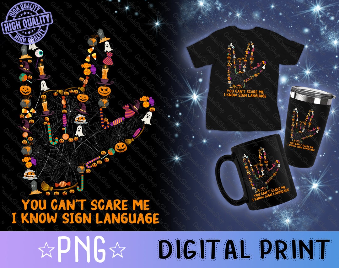 Halloween Boo ASL Png Halloween Hand Sign Language Png Deaf Etsy
