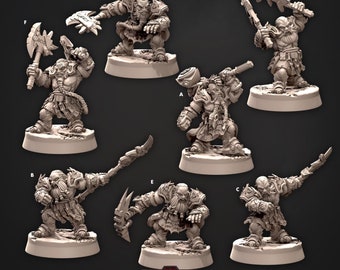 Dwarf Warriors 32mm Hero Scale Dwarven Paintable Miniature - Vulcan Dwarves