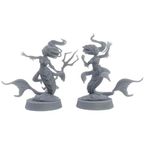 Siren Mermaid Seer Ghoul: Fantasy Paintable Miniature 3D Printed for Tabletop Games and Dioramas - Pirate Chronicles
