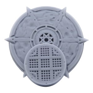 Hell Demonic Horror Style Themed Paintable Miniature Model Base Circle Oval 25mm 30mm 35mm 50mm 60mm - Demon's Gate by CastNPlay