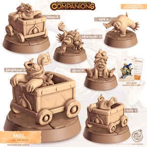 Mole companion Mol the Mole paintable miniature 3D printed with biodegradable resin