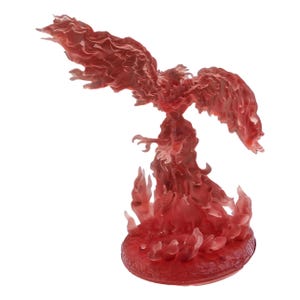 Miniature Phoenix à peindre à l&#39;échelle 28/32 mm Fantasy Fire imprimée en 3D en résine grise pour dessus de table et dioramas