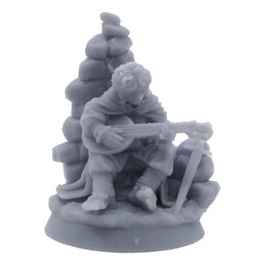 Malowalny model miniaturowy Halfling Bard do scenerii RPG Diorama Tabletop