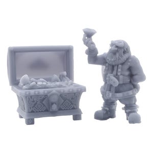 Dwarf Gem Trader Pawn Broker Treasure Paintable Miniature for TTRPG and Dioramas- Dwarven Legacy