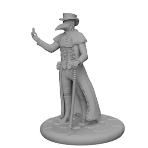 28mm/32mm Scale Male Plague Doctor Paintable Miniature for Tabletop