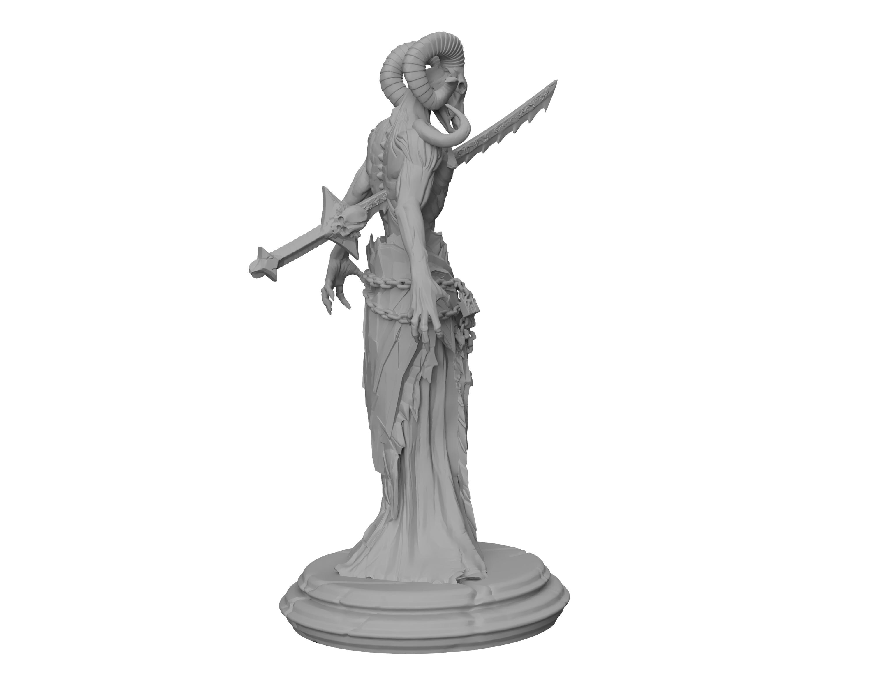 Wrath Seven Deadly Sins Paintable Miniature 3D Printed With High