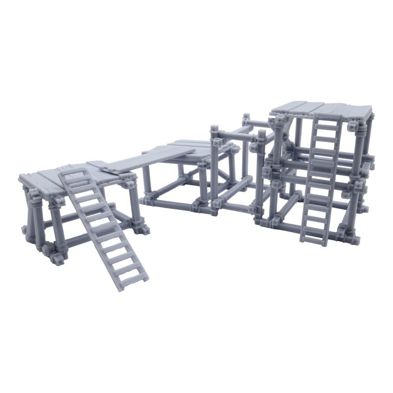 Scaffolding Collection 28/32mm Scale Paintable Miniature for TTRPGs and Diormas - Bandits image 2