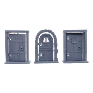 Articulated Miniature Medieval Door Internal external and kitchen - Terrain essentials volume 2