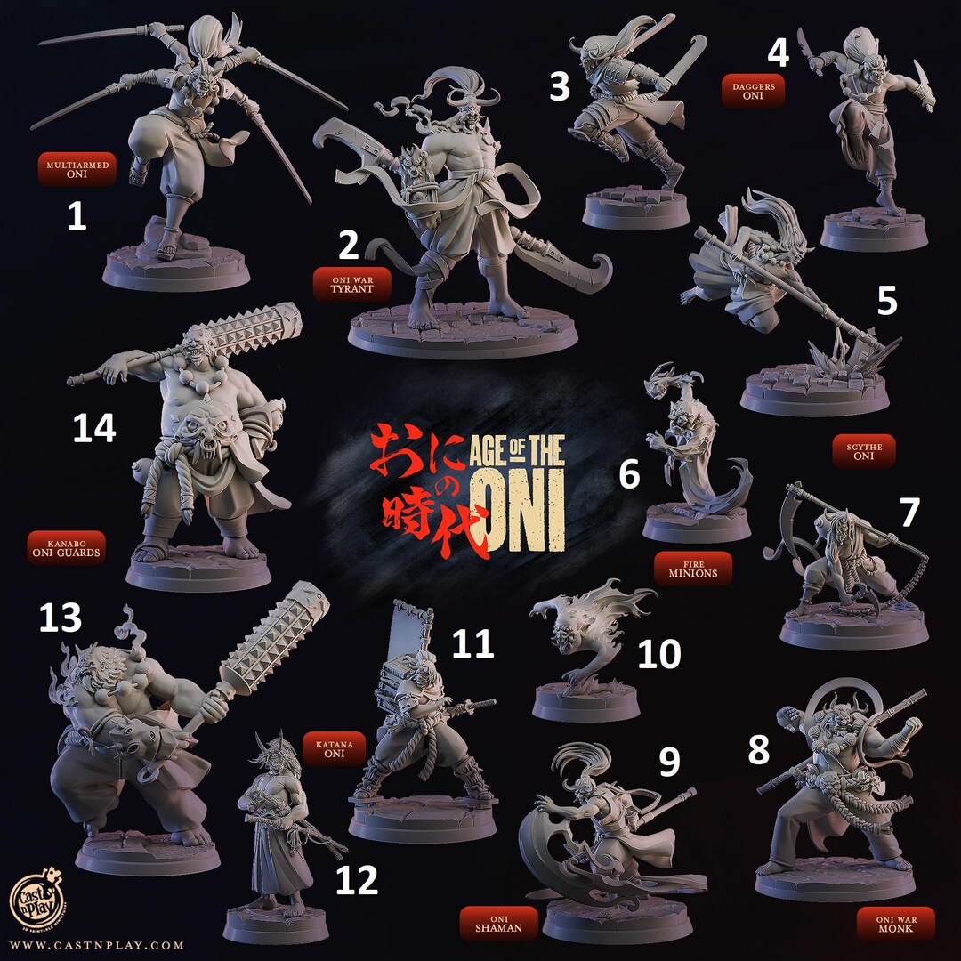 Complete Age of the Oni 32mm Scale Collection: Fantasy Paintable