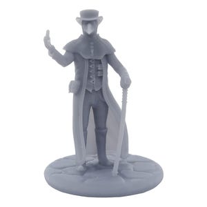 28mm/32mm Scale Male Plague Doctor Townsfolk Paintable Miniature for Tabletop RPG and Diorama