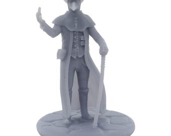 28mm/32mm Scale Male Plague Doctor Townsfolk Paintable Miniature for Tabletop RPG and Diorama