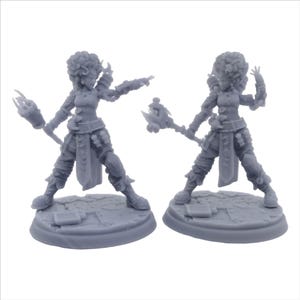 Human Female Mech sorceress sorcerer warlock wizard paintable miniature by CastNPlay - Insane Inventions