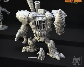 Gnomish Mech Suit 32mm scale: Mekas Gundam Gnome Paintable Miniature 3D Printed for Tabletop Games Dioramas - Insane Inventions