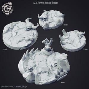 Demon undead style paintable miniature model bases Circle - Demon Hunters by CastNPlay