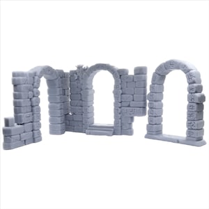 Terrain Essentials Temple Set - Realistic 3D Miniature Walls, Doors, and Architectural Pieces for Tabletop Gaming - Terrain Essentials Vol 2