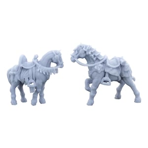 Horse Mount Companion: 32mm Scale Medieval Fantasy Paintable Miniature 3D Printed for Tabletop Games Dioramas - Townsfolk Volume 1